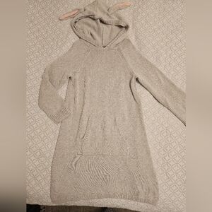 Tea Collection Gray Knit Hoodie Dress